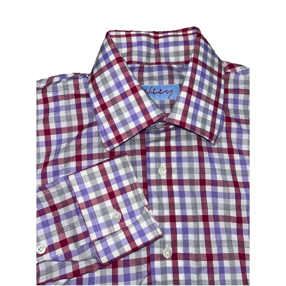 Nikky Capri Long Sleeve Button Up Mens Size 16.5‎ Gingham Check